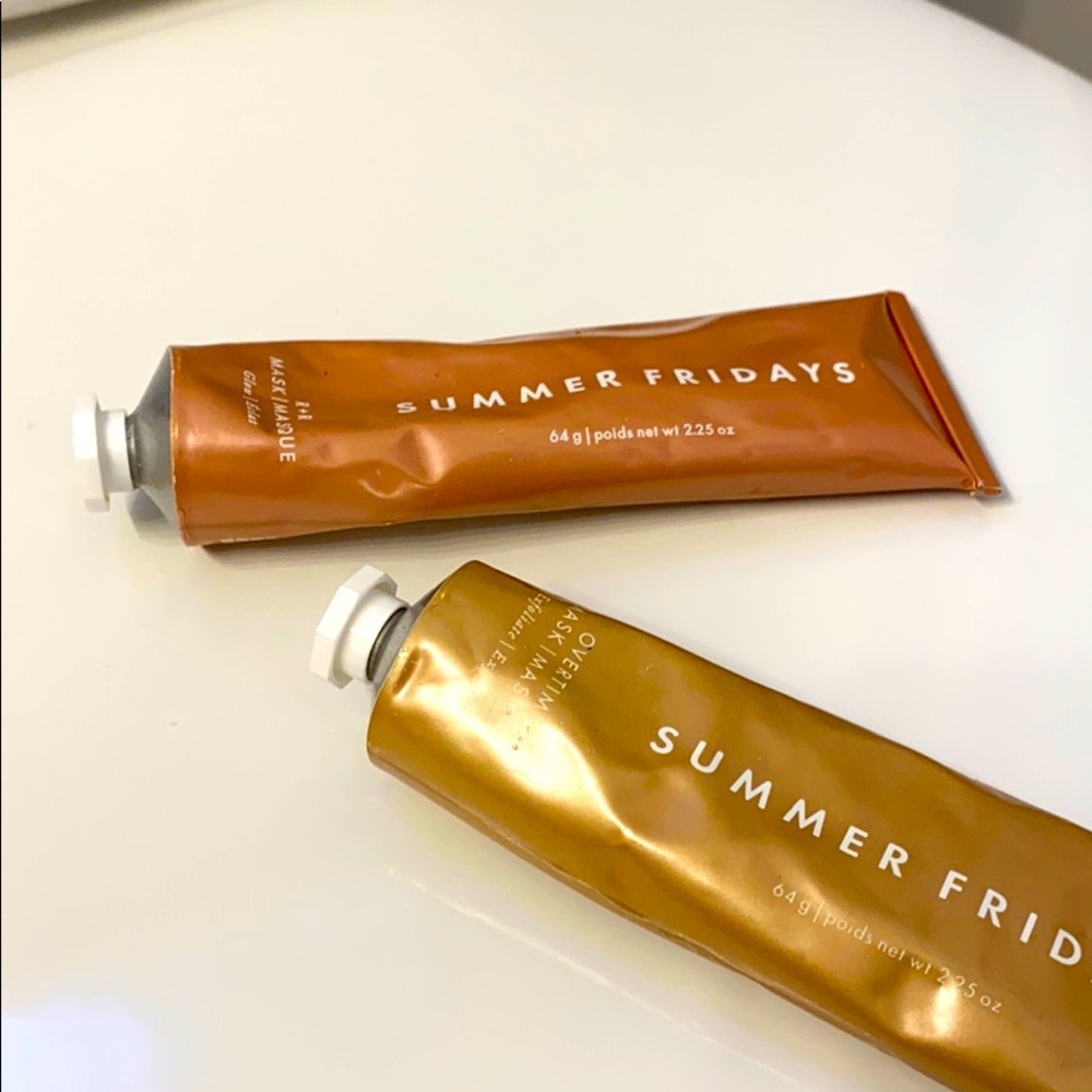 Summer Fridays Overtime mask and R + R mask